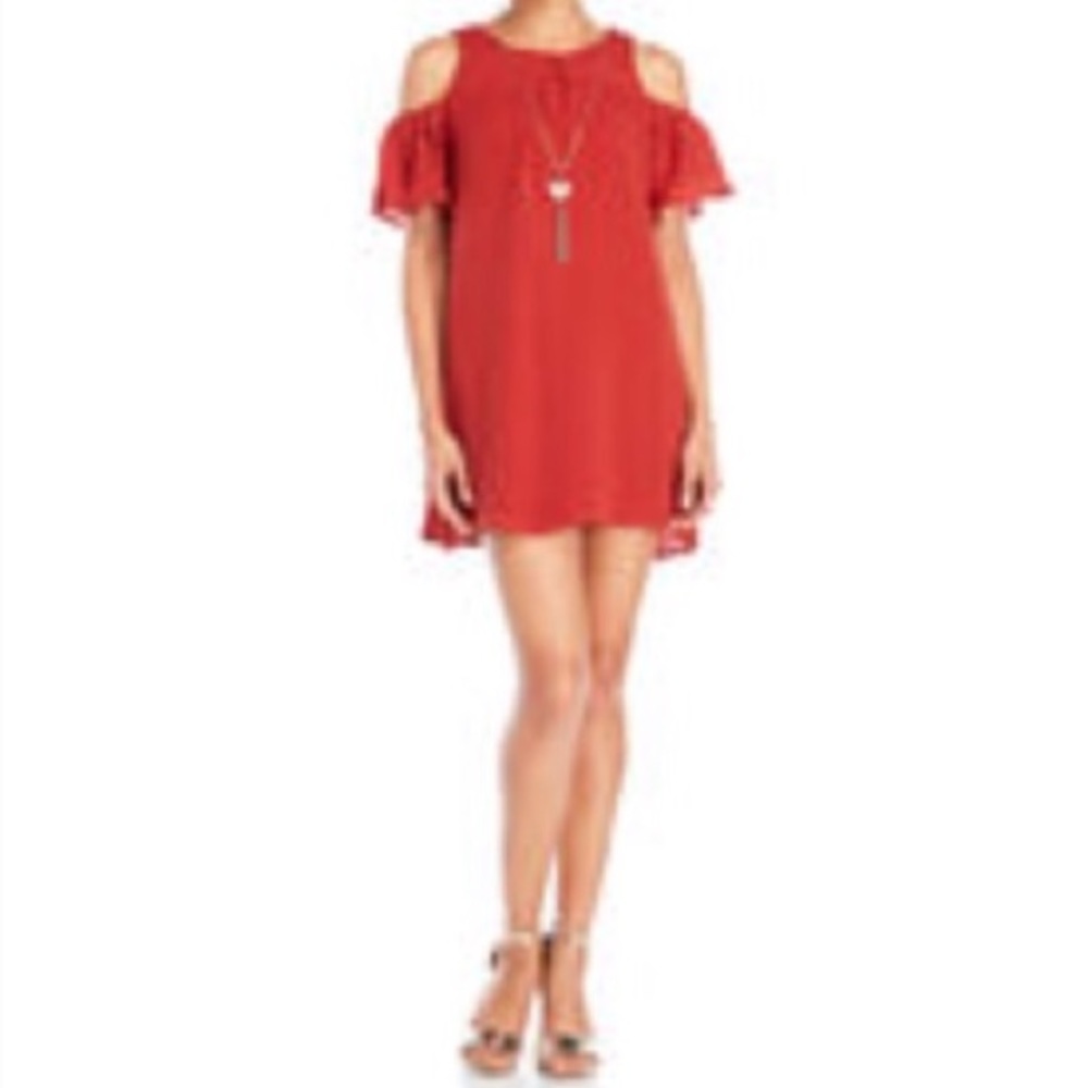 AS U WISH  Rust Shift Dress